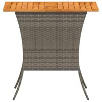 Tuintafel met acaciahouten blad 105x75x72 cm poly rattan grijs - thumbnail