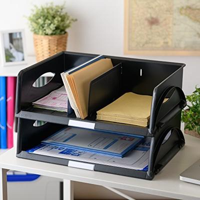 Leitz brievenbak voor ft A4 dwars zwart