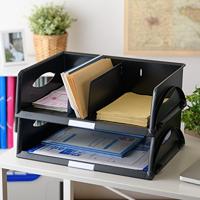 Leitz brievenbak voor ft A4 dwars zwart - thumbnail