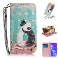 3D gekleurde tekening katten patroon horizontale Flip lederen case voor ASUS Zenfone Max (m2) ZB633KL met houder & kaartsleuven & portemonnee - thumbnail