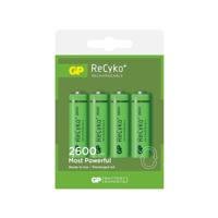 GP ReCyko + Paco 4 oplaadbare 2600 serie AA batterijen, NiMH, min. 2600 mAh 120.270AAHC-C4 Cranberry 4 x AA - thumbnail