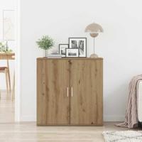 Dressoir artisanaal eikenkleurig 79 x 38 x 80 cm Bewerkt hout - thumbnail