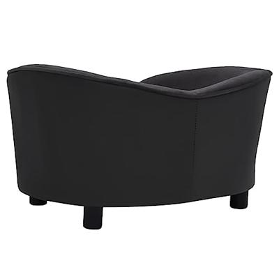 VidaXL Hondenbank 69x49x40 cm pluche en kunstleer zwart VidaXL Hondenbank 69x49x40 cm pluche en kunstleer zwart