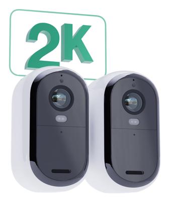 ARLO BUNDLE ESSENTIAL2 2K OUTDOOR CAMERA 2-PACK + 2-SOLAR PANEL VMK3250-100EUS IP-Bewakingscameraset Met 2 cameras 2688 x 1520 Pixel