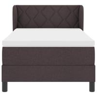 Boxspringbed met matras Donkerbruin 100 x 200 cm Stof - thumbnail