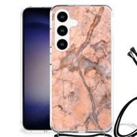 Samsung Galaxy S24 Anti-Shock Hoesje Marmer Oranje - thumbnail