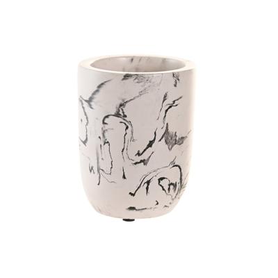 Glas DKD Home Decor 7 X 7 X 9,5 CM Zwart Cement Wit - thumbnail