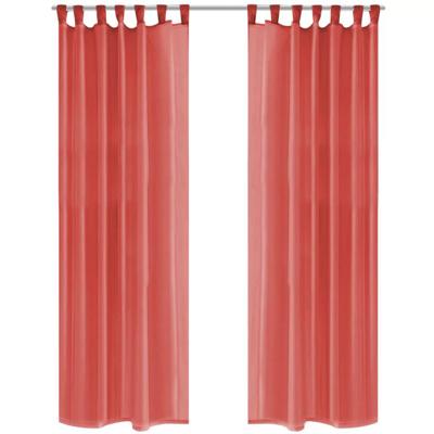 VidaXL Gordijnen voile 140x225 cm rood 2 st