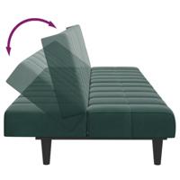 Slaapbank 2-zits met voetenbank fluweel donkergroen - thumbnail