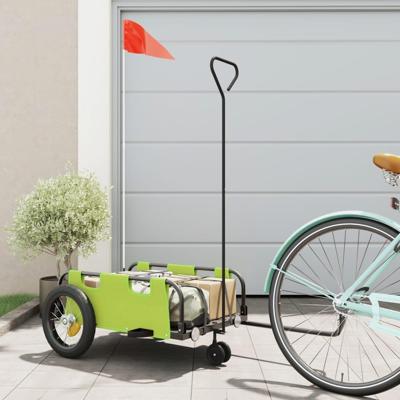 VidaXL Fietstrailer oxford stof en ijzer groen