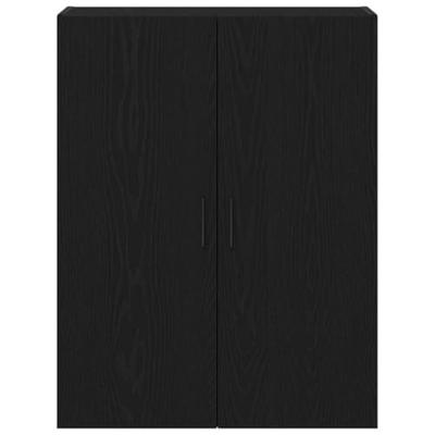 Wandkast Zwart eiken 69.5 x 34 x 90 cm Bewerkt hout