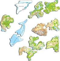 Selecta Larsen legpuzzel kaart wereld - geografisch, 80st. - thumbnail