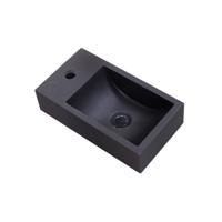 Fontein Sanilux Quartz Recto 40x22x10 cm Mat Zwart Sanilux - thumbnail