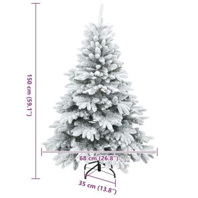 Kunstkerstboom met 150 LED met standaard Wit 150 cm PE en PVC