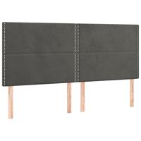 Boxspring met matras fluweel donkergrijs 160x200 cm - thumbnail