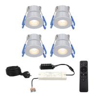 Set van 4 Milano inbouwspots 12V - IP65 waterdicht - 2700K warm wit - 3 Watt 200 lumen - RVS - Verandaverlichting - Dimbaar - thumbnail