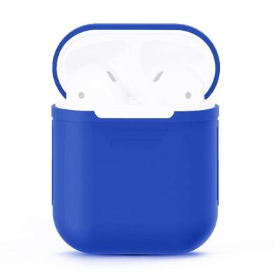 Portable Wireless Bluetooth Earphone Silicone Protective Box Anti-lost Dropproof Storage Bag for Apple AirPods 1/2(Earphone is not Included)(Peacock B