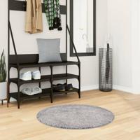 VidaXL Vloerkleed pamplona shaggy hoogpolig modern ø 80 cm blauw - thumbnail