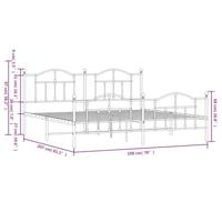Bedframe met hoofd- en voeteneinde metaal wit 193x203 cm - thumbnail
