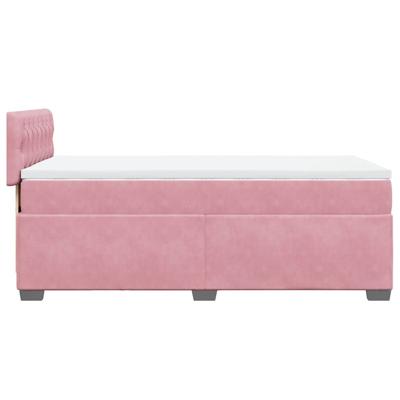 Boxspring met matras fluweel roze 100x200 cm - thumbnail