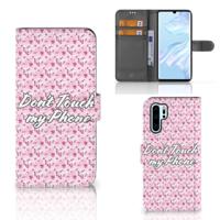 Huawei P30 Pro Portemonnee Hoesje Flowers Pink DTMP - thumbnail