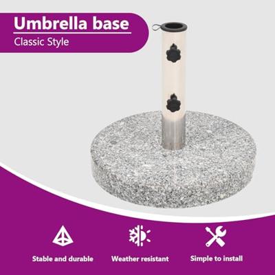 VidaXL Parasolvoet rond 20 kg graniet