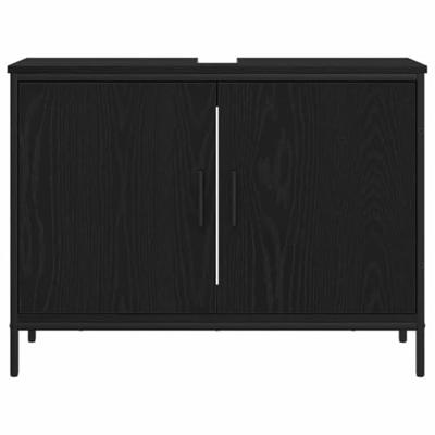 Badkamermeubelset 3 pcs Zwart 80 x 30 x 44 cm Bewerkt hout