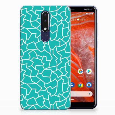 Nokia 3.1 Plus Hoesje maken Cracks Blue Nokia 3.1 Plus Hoesje maken Cracks Blue