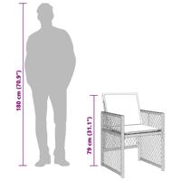 9-delige Tuinset poly rattan zwart - thumbnail