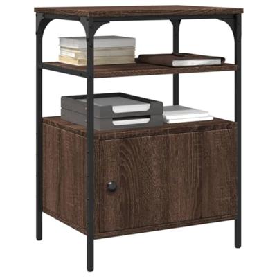 Printerkastje 3-laags 50x40x76 cm bewerkt hout bruin eiken