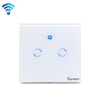 Sonoff T1 Touch 86mm 1 bende 2 gehard glas paneel muur Switch Smart Home lichte aanraking-wegschakelaar compatibel met Alexa en Google Startpagina A - thumbnail