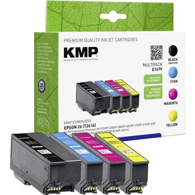 KMP Inktcartridge vervangt Epson 26, T2616, T2601, T2612, T2613, T2614 Compatibel Combipack Zwart, Cyaan, Magenta, Geel E167V 1626,4850 KMP Inktcartridge vervangt Epson 26, T2616, T2601, T2612, T2613, T2614 Compatibel Combipack Zwart, Cyaan, Magenta, Geel E167V 1626,4850