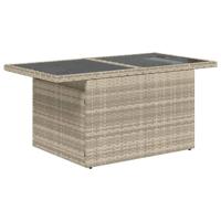 6-delige Loungeset met kussens poly rattan lichtgrijs - thumbnail