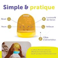 Kinderwekker - MORPHÉE - SUNNY - 365 audio-ontdekkingen - Nachtlampje - Educatieve dag/nachtwekker - Geel - thumbnail