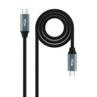 USB-C-kabel NANOCABLE 10.01.4301-L150 Zwart 1,5 m 4K Ultra HD (1 Stuks) - thumbnail