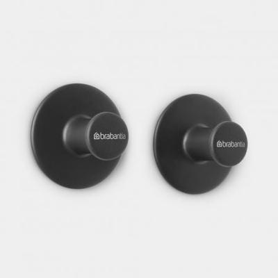 Brabantia handdoekhaakjes set van 2 dark grey Brabantia handdoekhaakjes set van 2 dark grey
