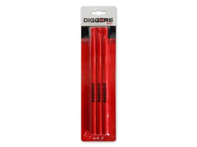 Diggers Schrijnwerkerspotlood | 24cm | Rood | 3 Stuks - DIG371