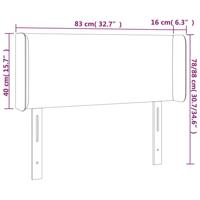 Hoofdbord met randen 83x16x78/88 cm fluweel donkerblauw - thumbnail
