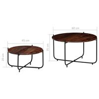2-delige Salontafelset 60x35 cm massief sheeshamhout - thumbnail