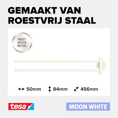 tesa MOON WHITE Handdoekhouder 2 handdoekstangen Lijm Metaal tesa MOON WHITE Handdoekhouder 2 handdoekstangen Lijm Metaal