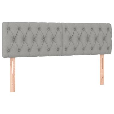 Boxspring met matras stof lichtgrijs 140x200 cm - thumbnail