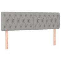 Boxspring met matras stof lichtgrijs 140x200 cm - thumbnail