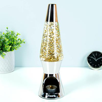 Waxinelicht lavalamp gouden glitters Waxinelicht lavalamp gouden glitters