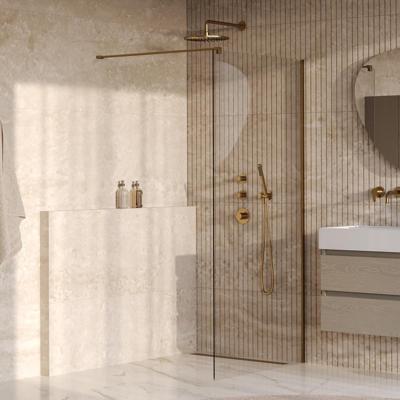 Brauer Oblivion - Inloopdouche - Helder Glas - 90 x 200 cm - incl. Glascoating - PVD Goud Geborsteld