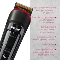 Beurer MN4X Barttrimmer Baardtrimmer Afspoelbaar, Met koffer Zwart - thumbnail