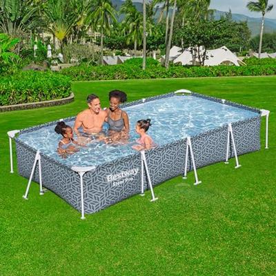 BESTWAY buisvormige bovengrondse zwembadset - Steel Pro - 366 x 201 x 66 cm - rechthoekig (inclusief patroonreiniger)
