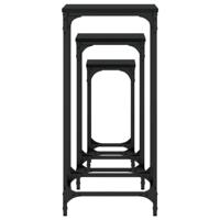 3-delige Tafeltjesset bewerkt hout zwart - thumbnail