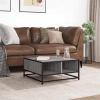 Salontafel 60,5x60,5x30 cm bewerkt hout en metaal grijs sonoma - thumbnail