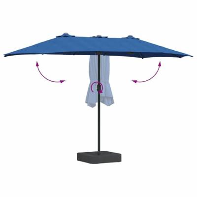 Tuinparasol Blauw 385 x 209 x 244 cm Stof Tuinparasol Blauw 385 x 209 x 244 cm Stof