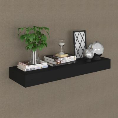 Wandschap met lade zwevend 80x25x8 cm zwart